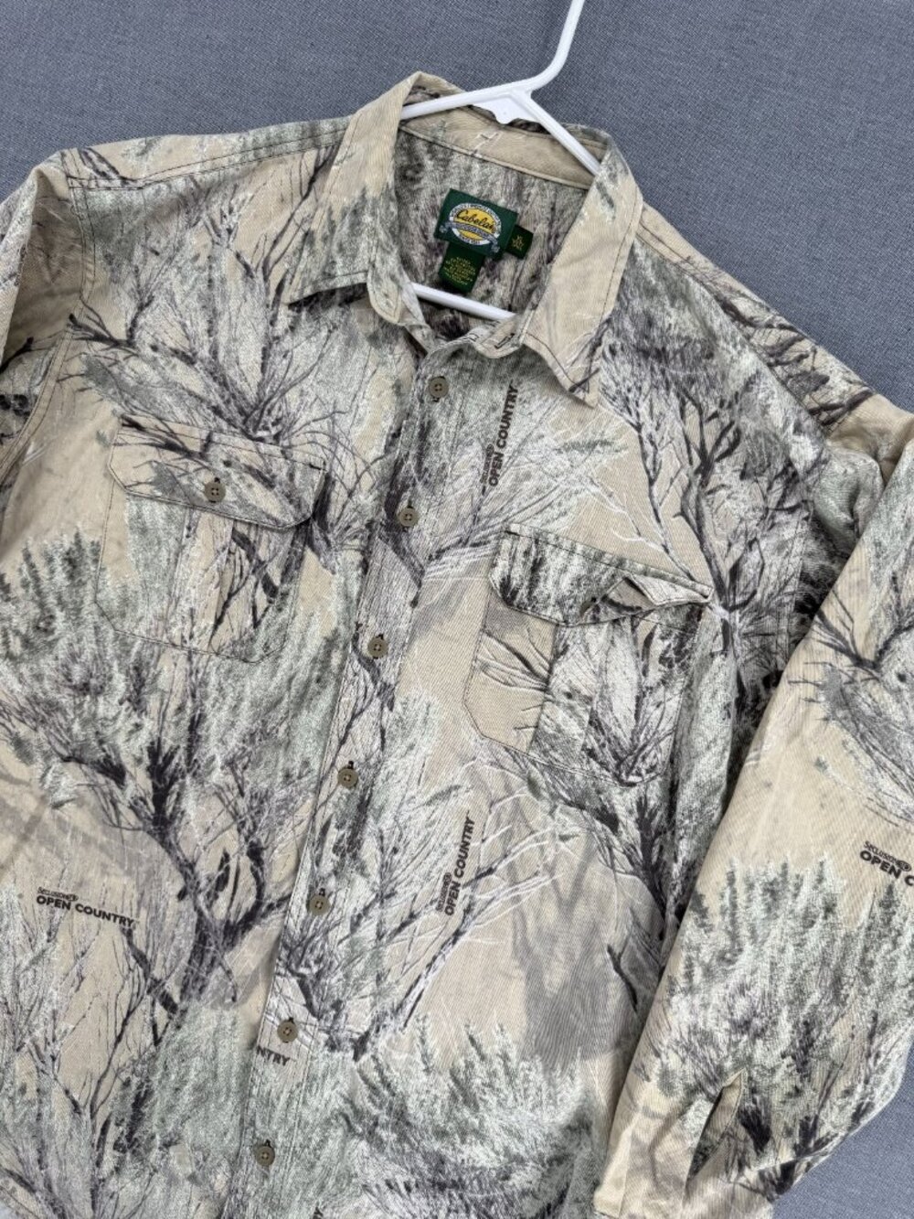 Cabelas Open Country Camo Hunting Shirt Mens XL Tall Long Sleeve